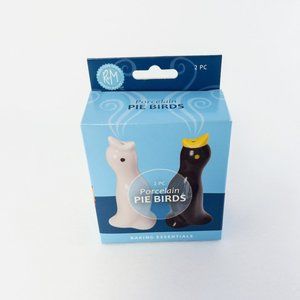 NIB Set of 2 Porcelain Pie Birds Holiday Baking Stocking Stuffer Collectible